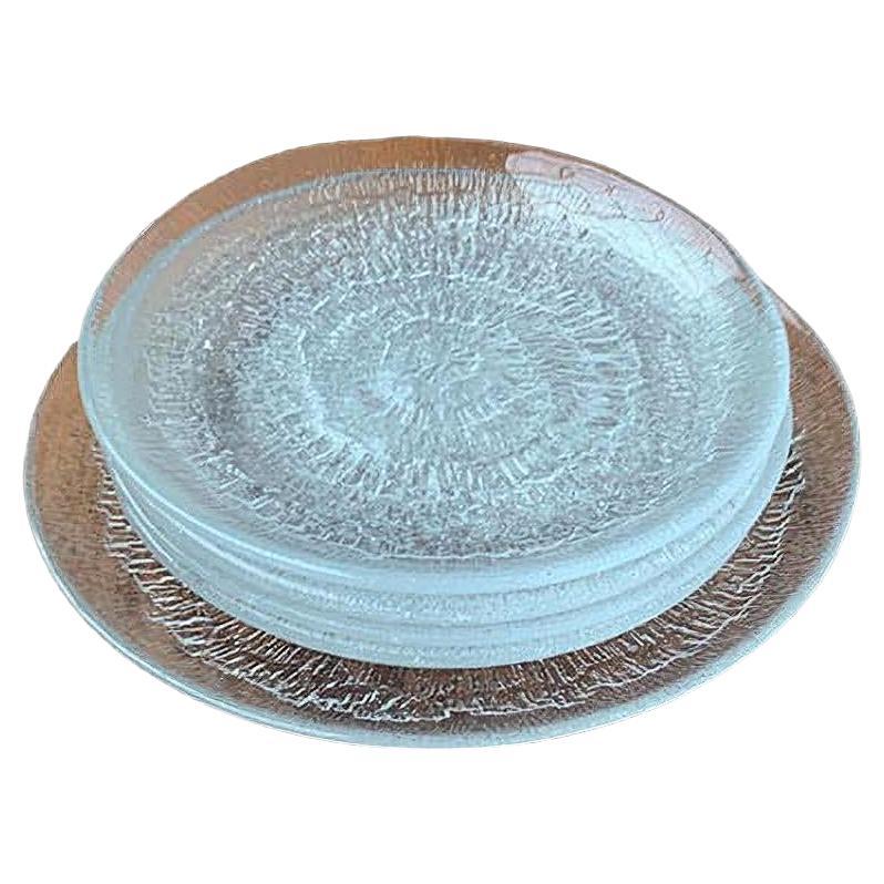Juego de 5 platos de cristal finlandés vintage Solaris de Tapio Wirkkala para Iittala