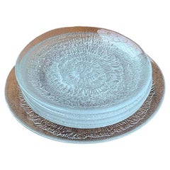 Juego de 5 platos de cristal finlandés vintage Solaris de Tapio Wirkkala para Iittala