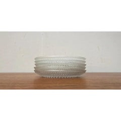 Set of 5 Vintage Finnish Kastehelmi Series Glass Plates by Oiva Toikka