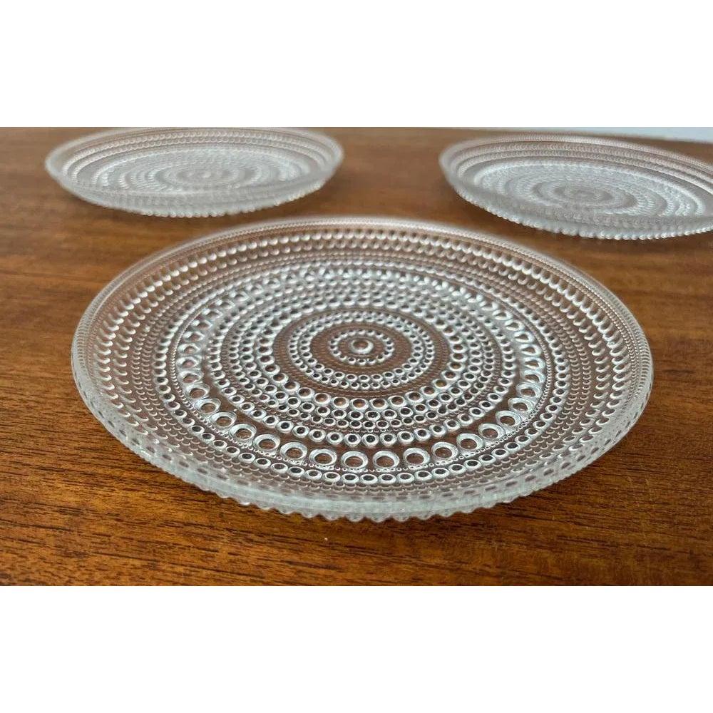 Set von 5 finnischen Kastehelmi-Glastellern aus der Vintage-Serie Kastehelmi von Oiva Toikka im Zustand „Hervorragend“ im Angebot in Hamburg, DE