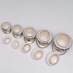 Set of 5 Vintage French Apothecary Jars