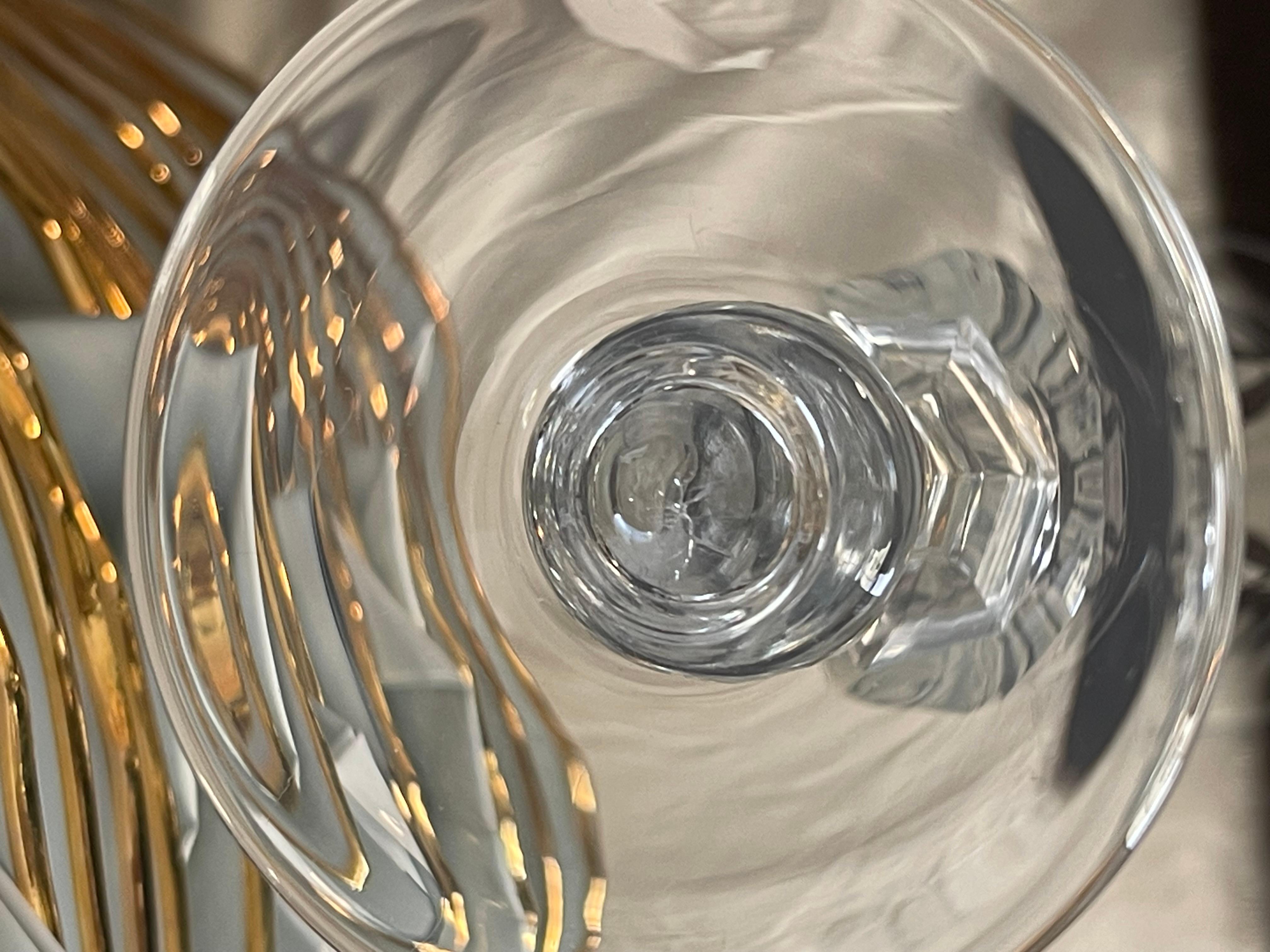 Juego de 5 copas de champán vintage de cristal francés de Baccarat Cristal en venta