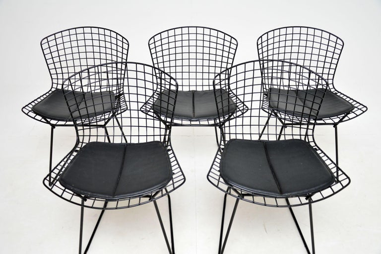 Set of 5 Vintage Harry Bertoia Wire Dining Chairs by Knoll at 1stDibs