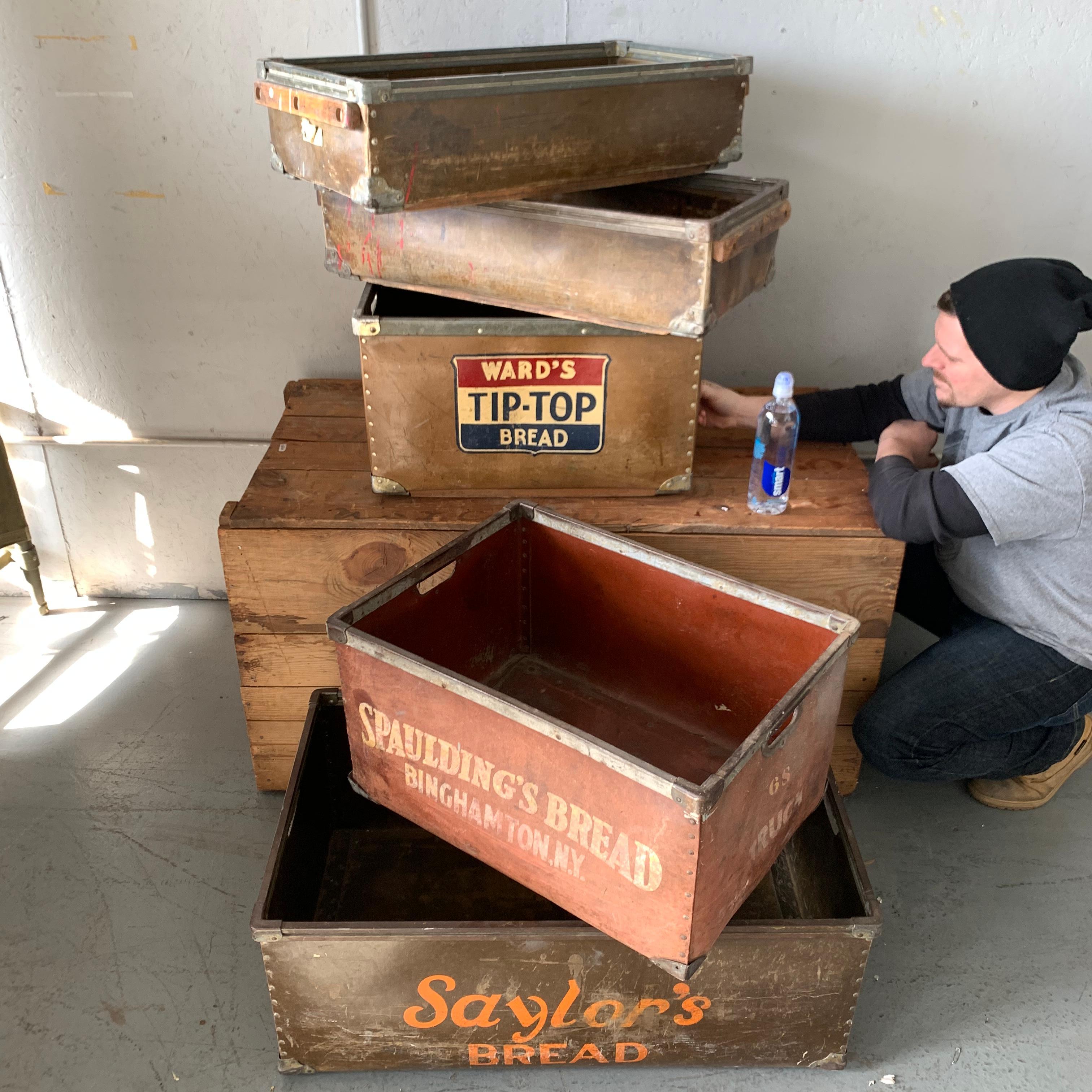 Set of 5 vintage industrial American fortified cardboard bins.