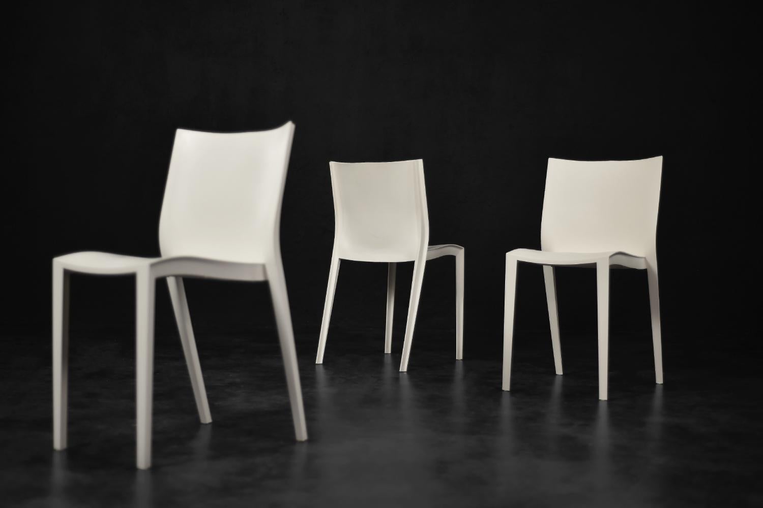 Plastic Set of 5 Vintage Midcentury French Modern Slickslick Chairs by Philippe Starck For Sale