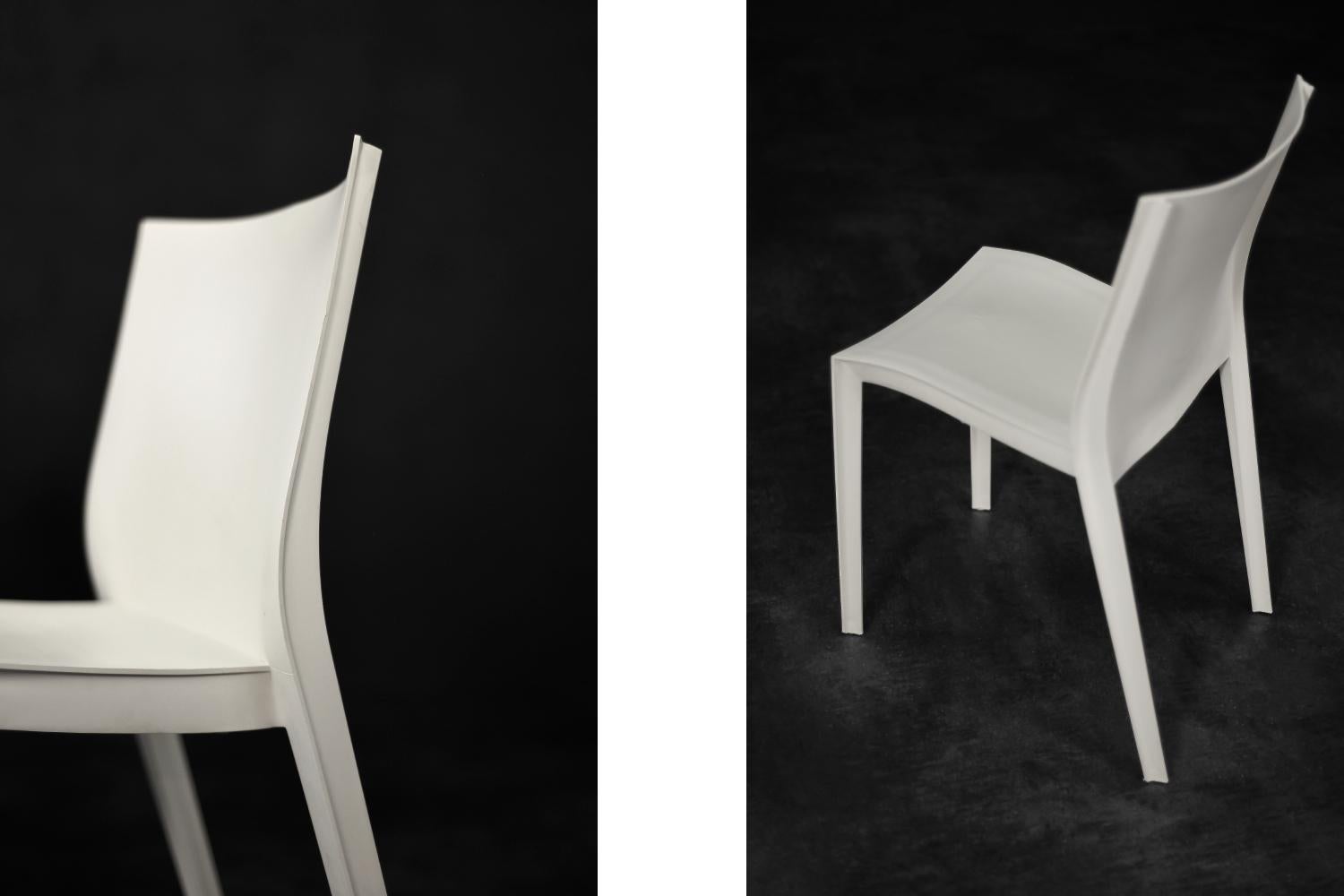 Fin du 20e siècle Ensemble de 5 chaises vintage modernes françaises du milieu du siècle dernier SlickSlick de Philippe Starck  en vente