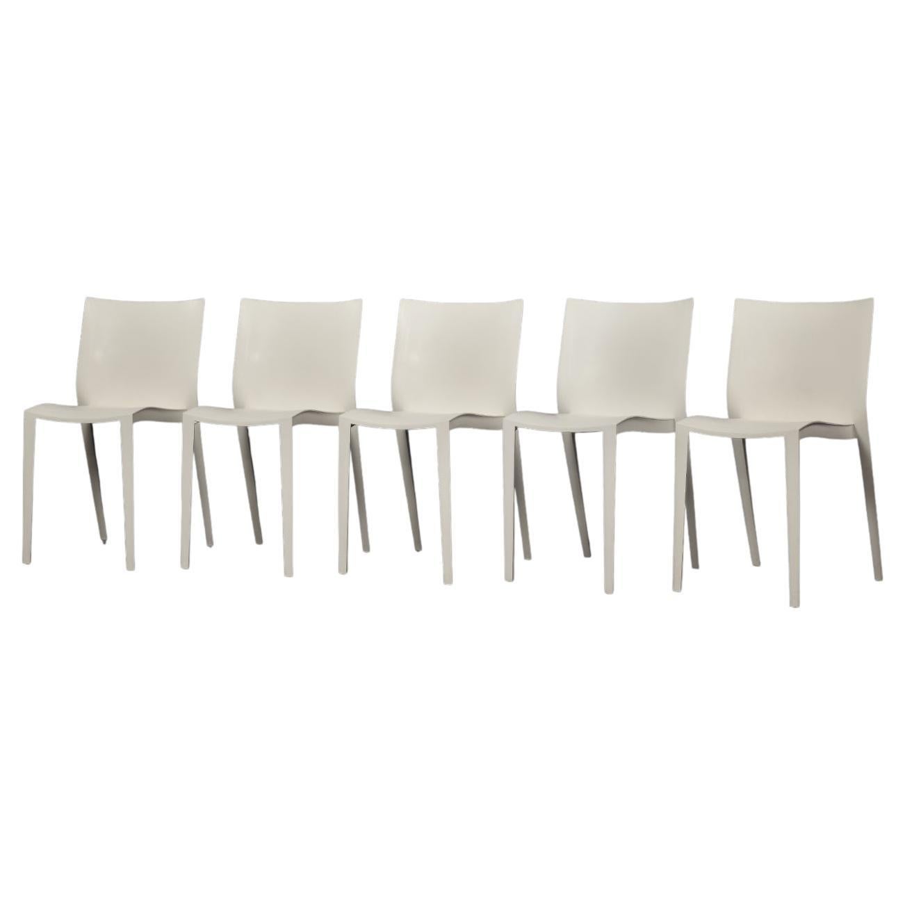 Set of 5 Vintage Midcentury French Modern Slickslick Chairs by Philippe Starck For Sale