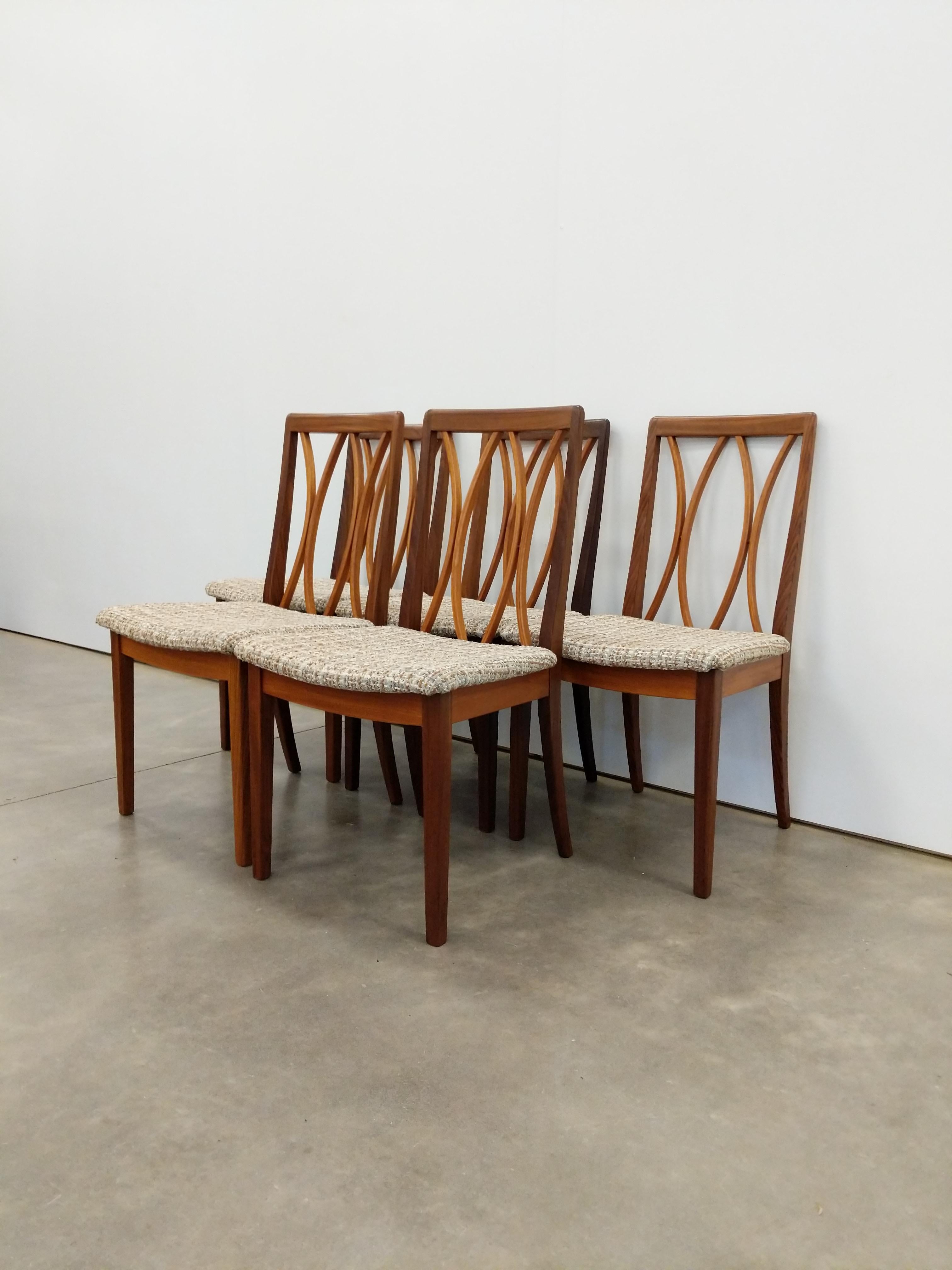 Set of 5 Vintage Mid Century Modern Dining Chairs by G Plan (20. Jahrhundert) im Angebot