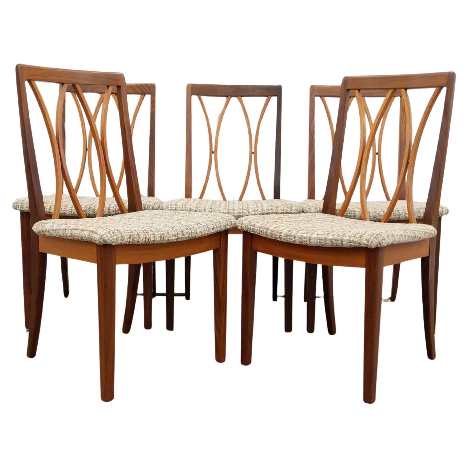 Set of 5 Vintage Mid Century Modern Dining Chairs by G Plan
