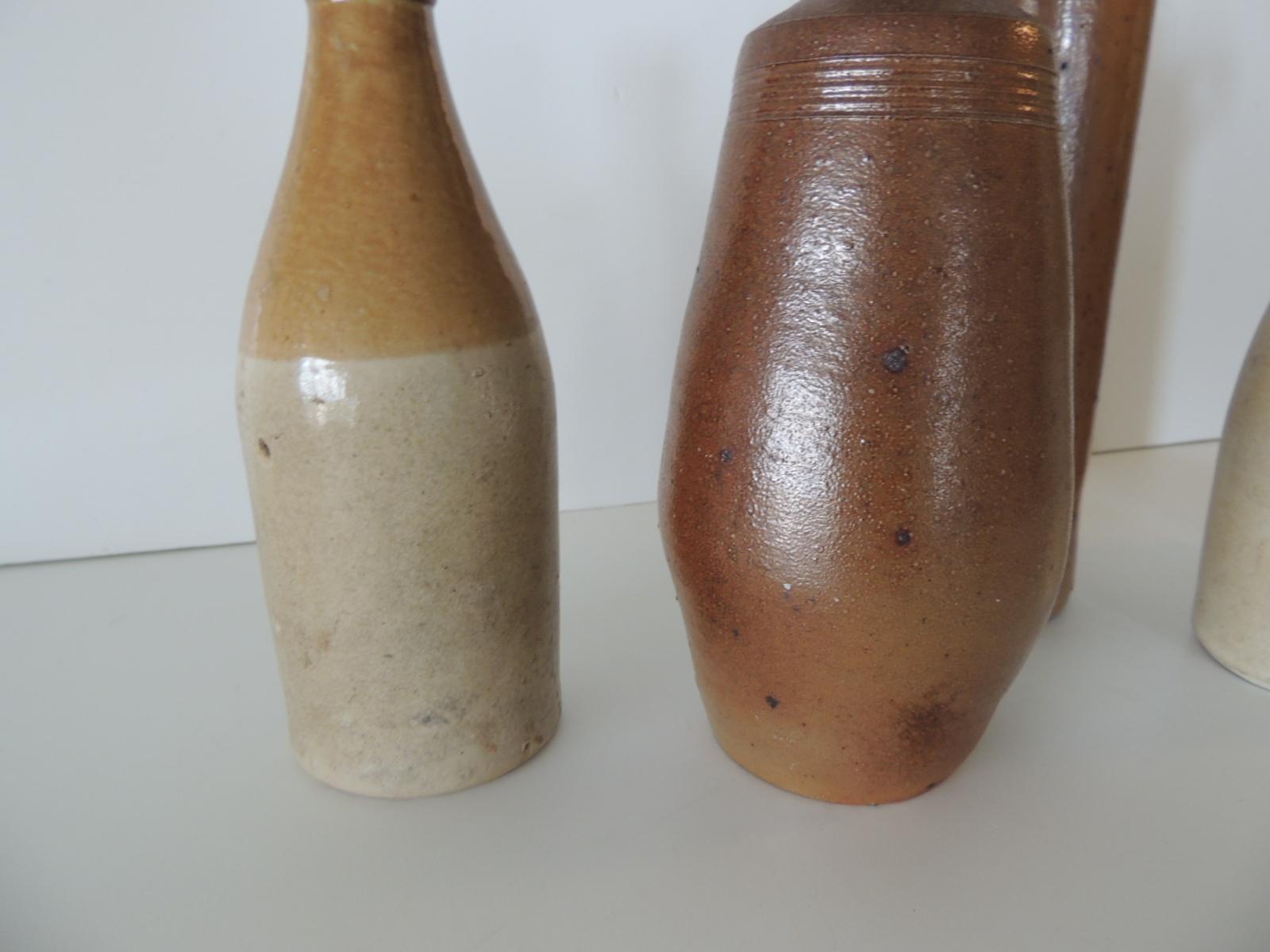 American Set of '5' Vintage Mid-Century Modern Pottery Bottles
