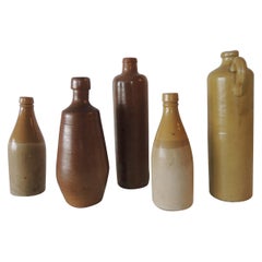 Set of '5' Vintage Mid-Century Modern Pottery Bottles