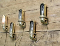Set of 5 Vintage Nautical Brass Bulk Head Lights    The Lamps are made in brass