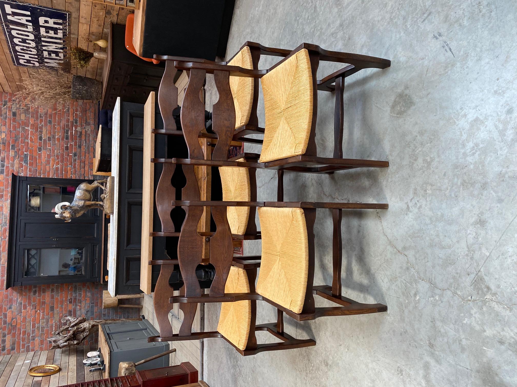 Set of 5 Vintage Oak Chairs For Sale 1