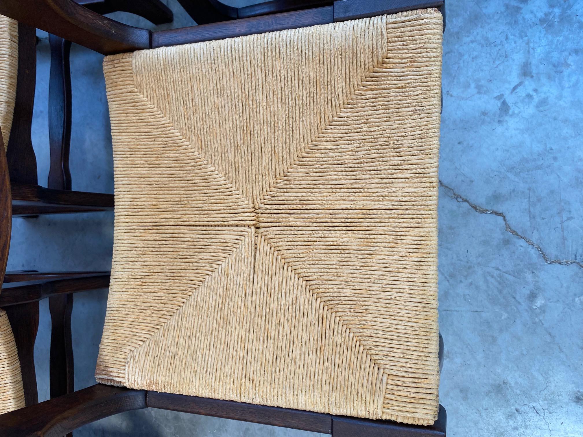 Set of 5 Vintage Oak Chairs For Sale 2