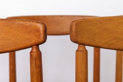 Set of 5 Vintage Oak Dining Chairs Germany 1960s Mid Century Modern
