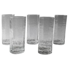 Set of 5 Vintage Octagonal Structured Drinking Glasses by Luminarc, 1970s