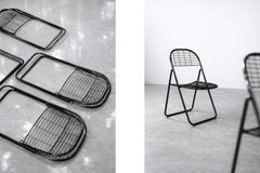 Set di 5 sedie svedesi vintage in metallo nero Åland di Niels Gammelgaard per Ikea
