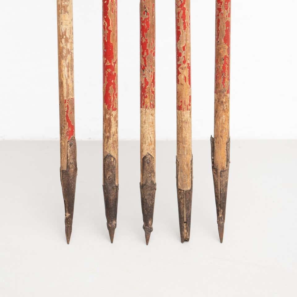 Set of 5 Vintage Traditional Snow Measuring Poles, circa 1930 For Sale 7