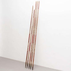 Set of 5 Vintage Traditional Snow Measuring Poles, circa 1930