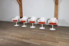 Ensemble de 5 chaises de salle à manger tulipe vintage par Eero Saarinen pour Knoll, 1970