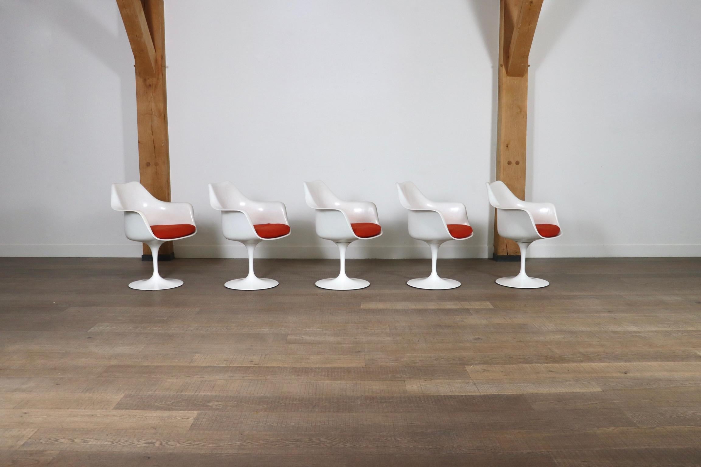 Set Of 5 Vintage Tulip Dining Chairs By Eero Saarinen For Knoll, 1970s 2