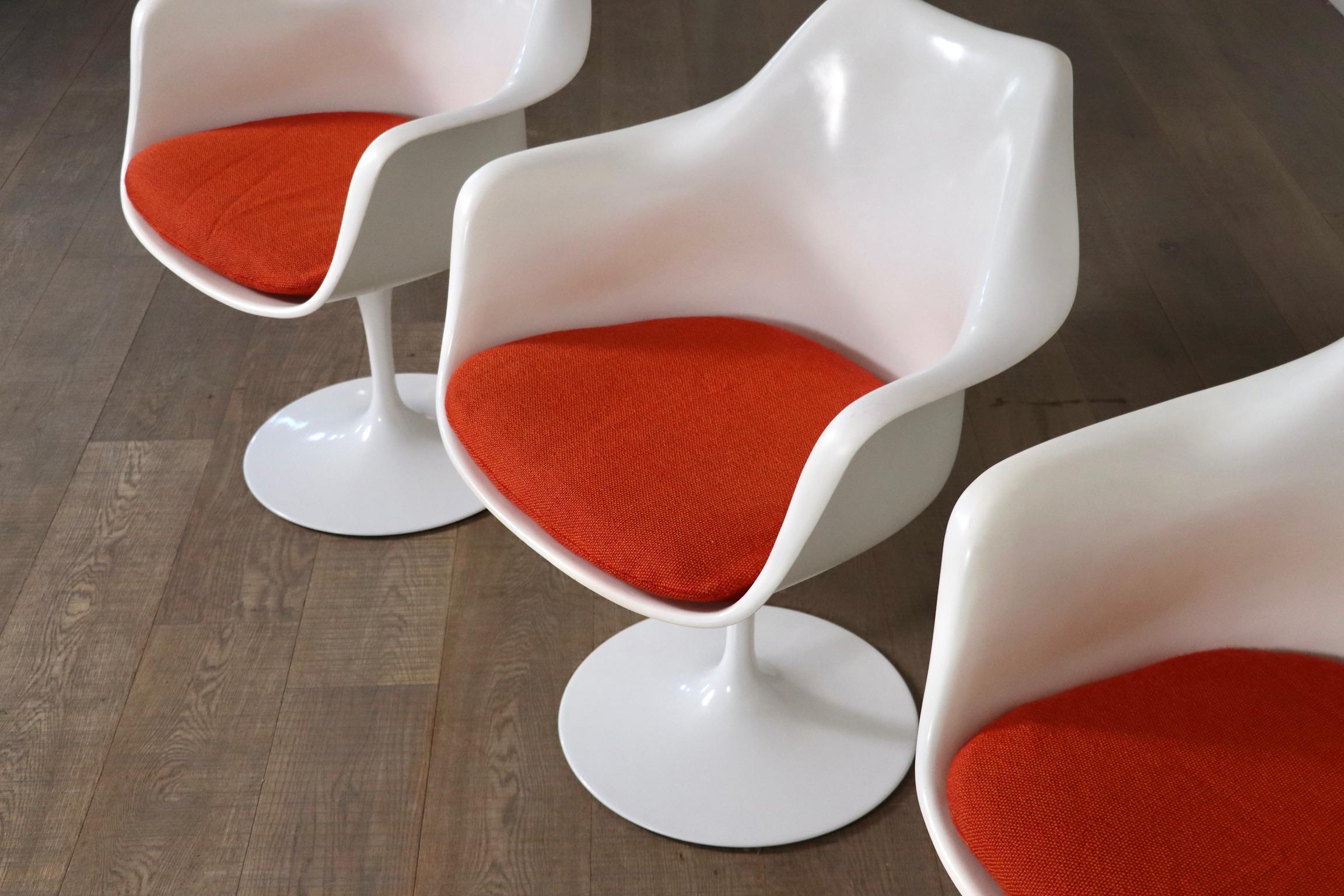 Set Of 5 Vintage Tulip Dining Chairs By Eero Saarinen For Knoll, 1970s 3