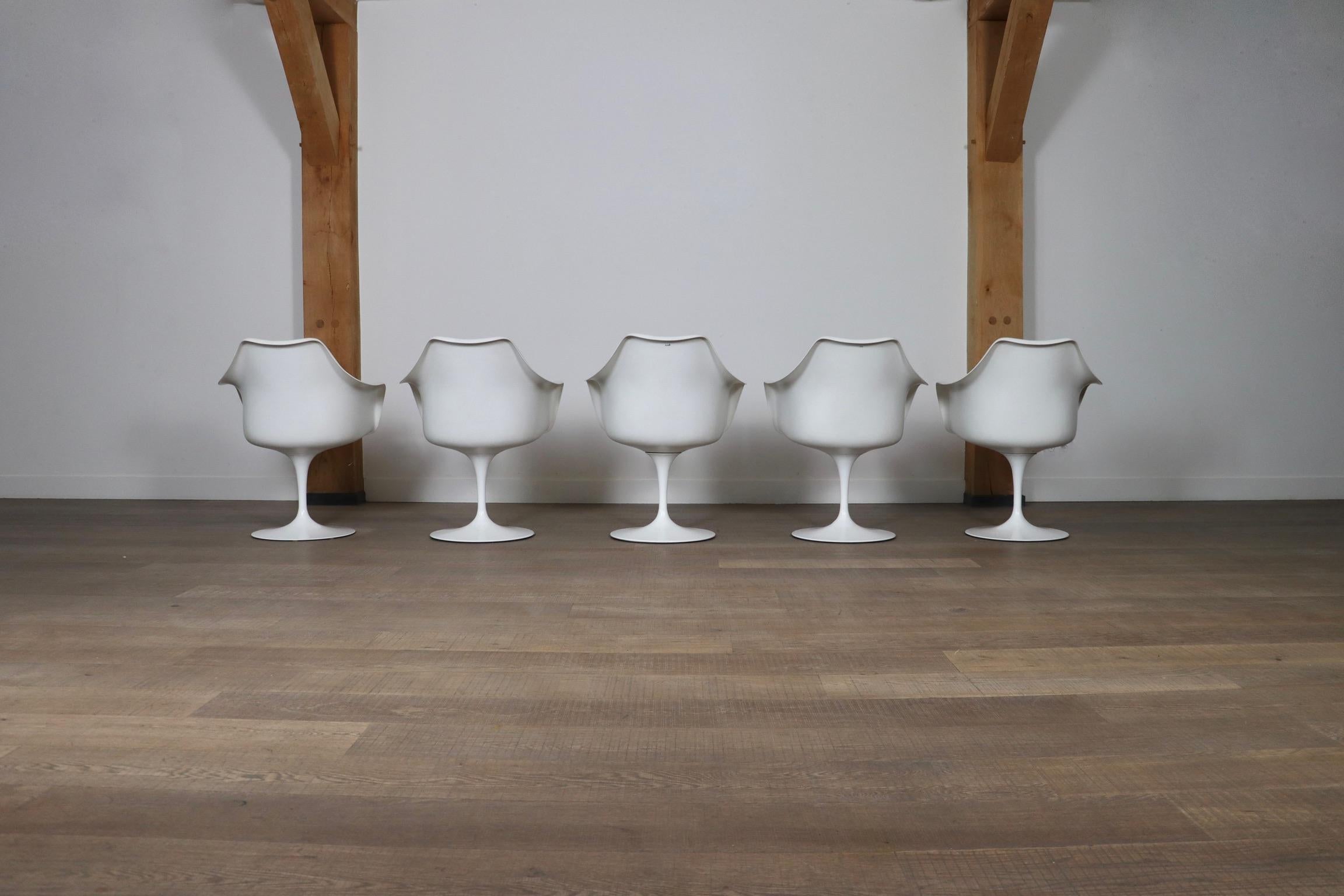 Set Of 5 Vintage Tulip Dining Chairs By Eero Saarinen For Knoll, 1970s 4