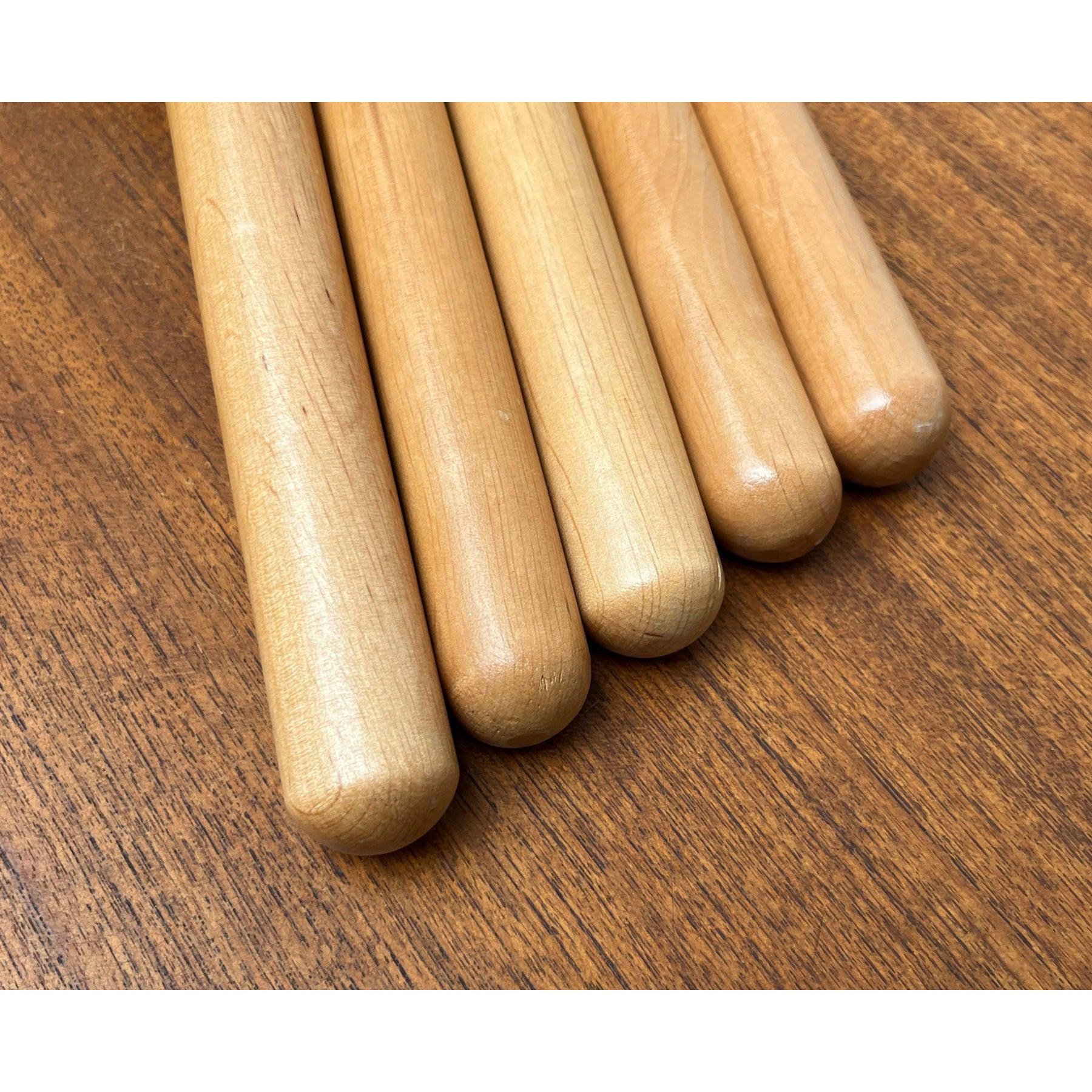 Set di 5 appendiabiti vintage in Wood, anni '70 in vendita 5