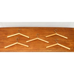 Set of 5 Vintage Wood Coat Hangers, 1970s