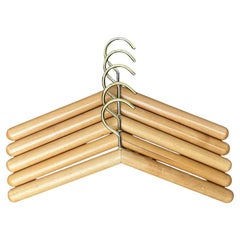 Set di 5 appendiabiti vintage in Wood, anni '70