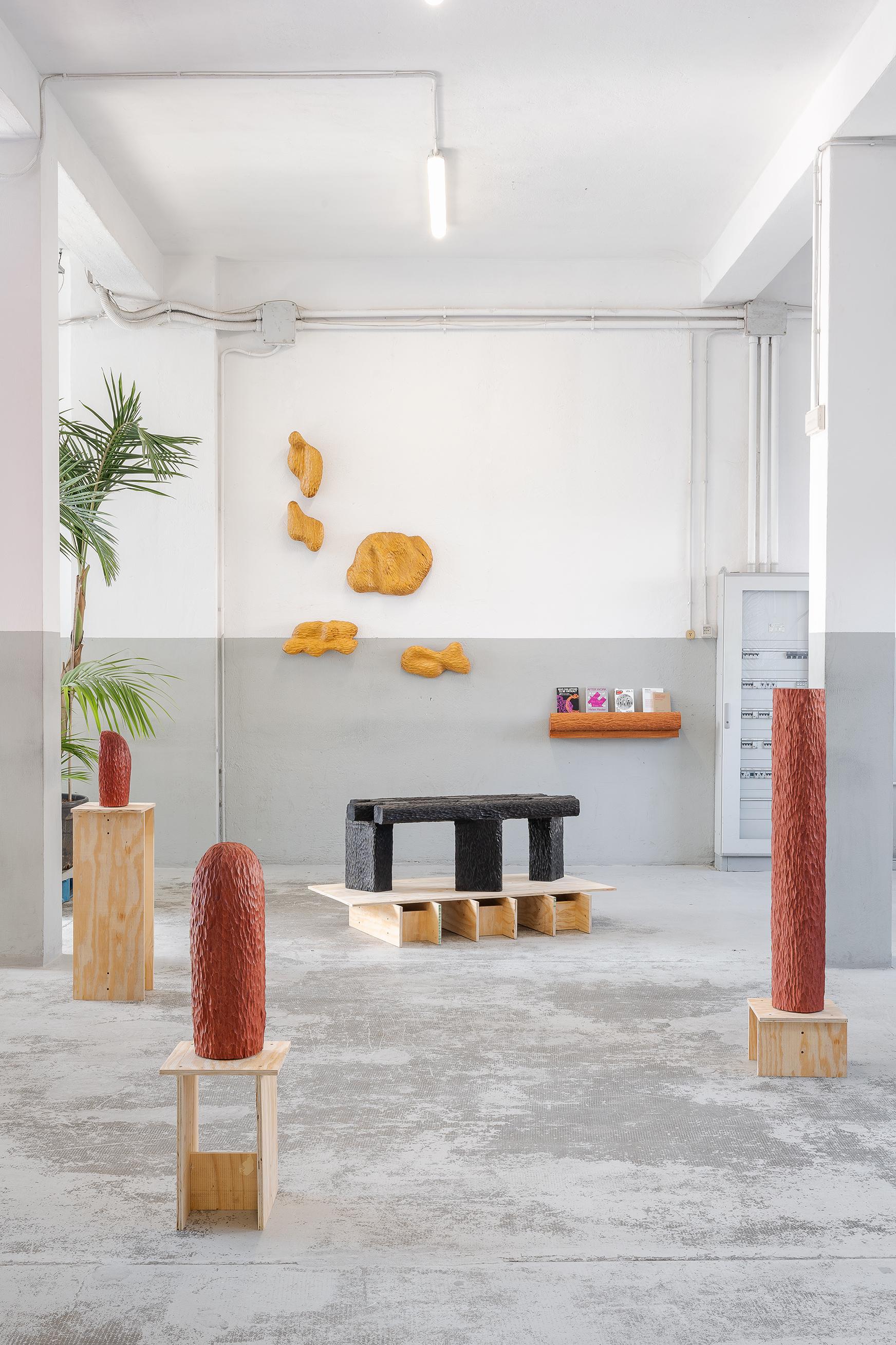 Juego de 5 Piezas de Pared Talladas a Mano Volumen 02 en Madera de Abachi Teñida by Tellurico en Nuevo estado para la venta en Geneve, CH