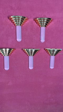 Set Of 5 Wall Lamps Halogen Light Hollywood Regency Style 1970s