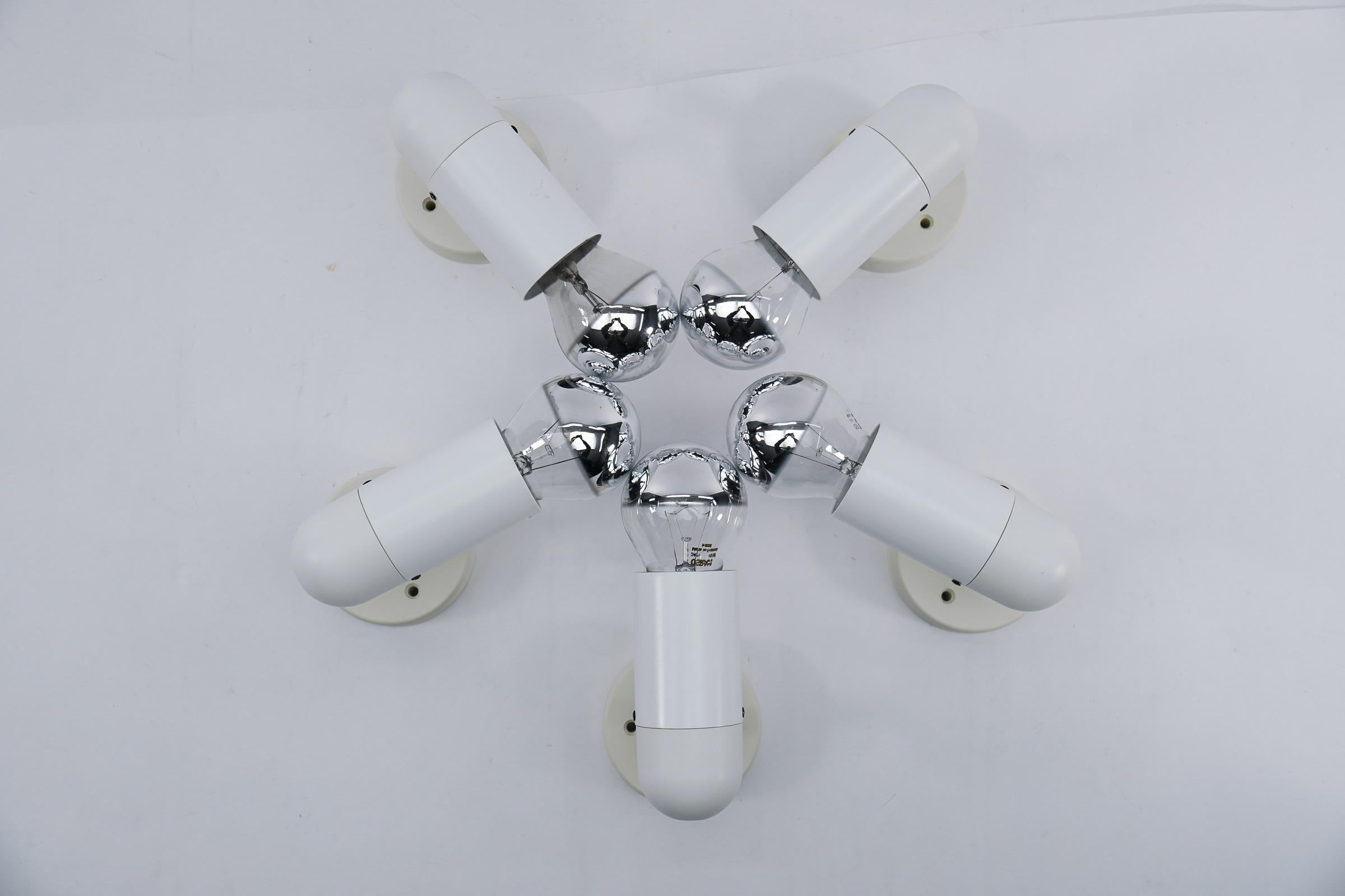 Metal Set of 5 Wall or Ceiling Lamps by Staff Leuchten, 1960s, Germany For Sale