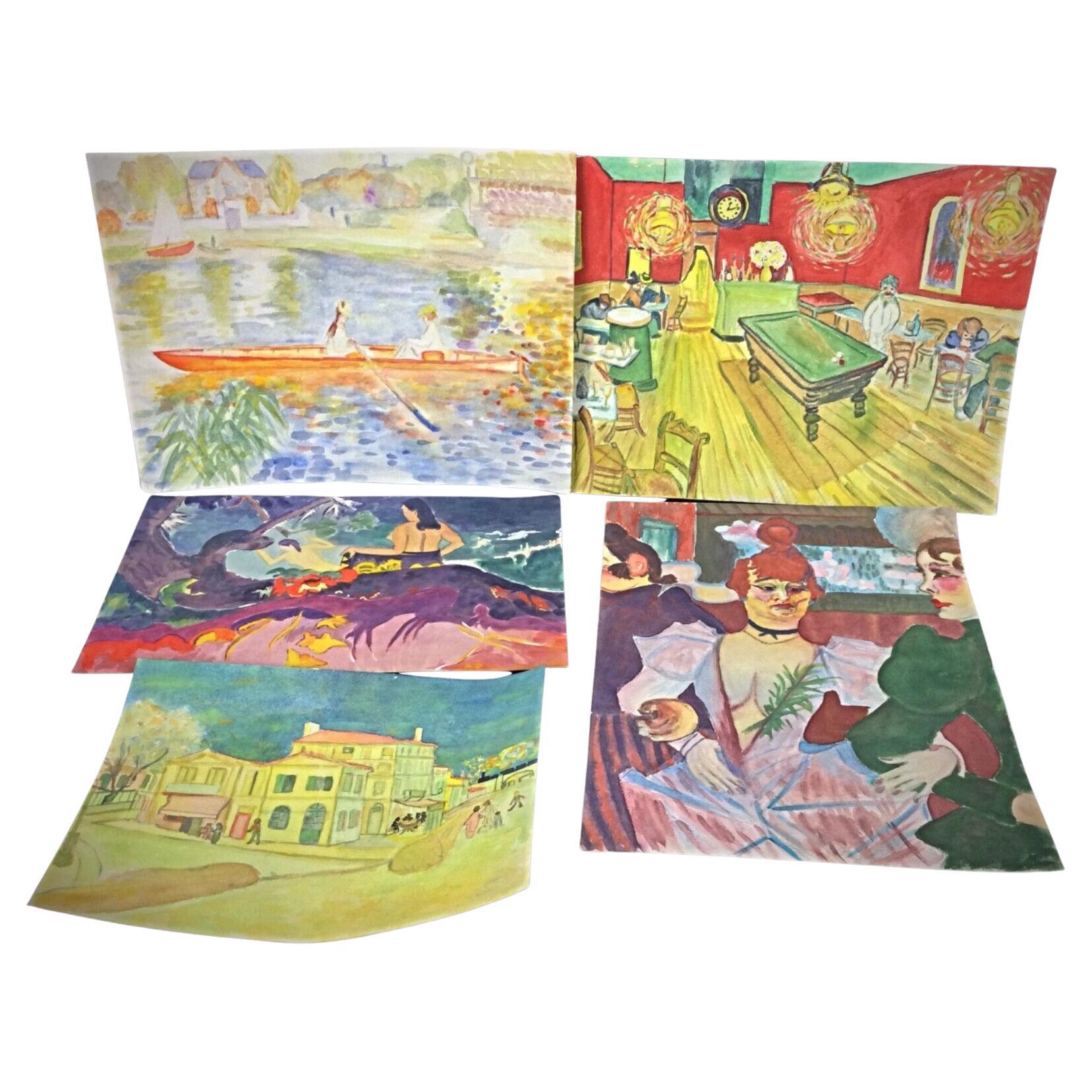 Ensemble de 5 dessins à l'aquarelle de J. René Rommel - The Studio Collective - 2Y295
