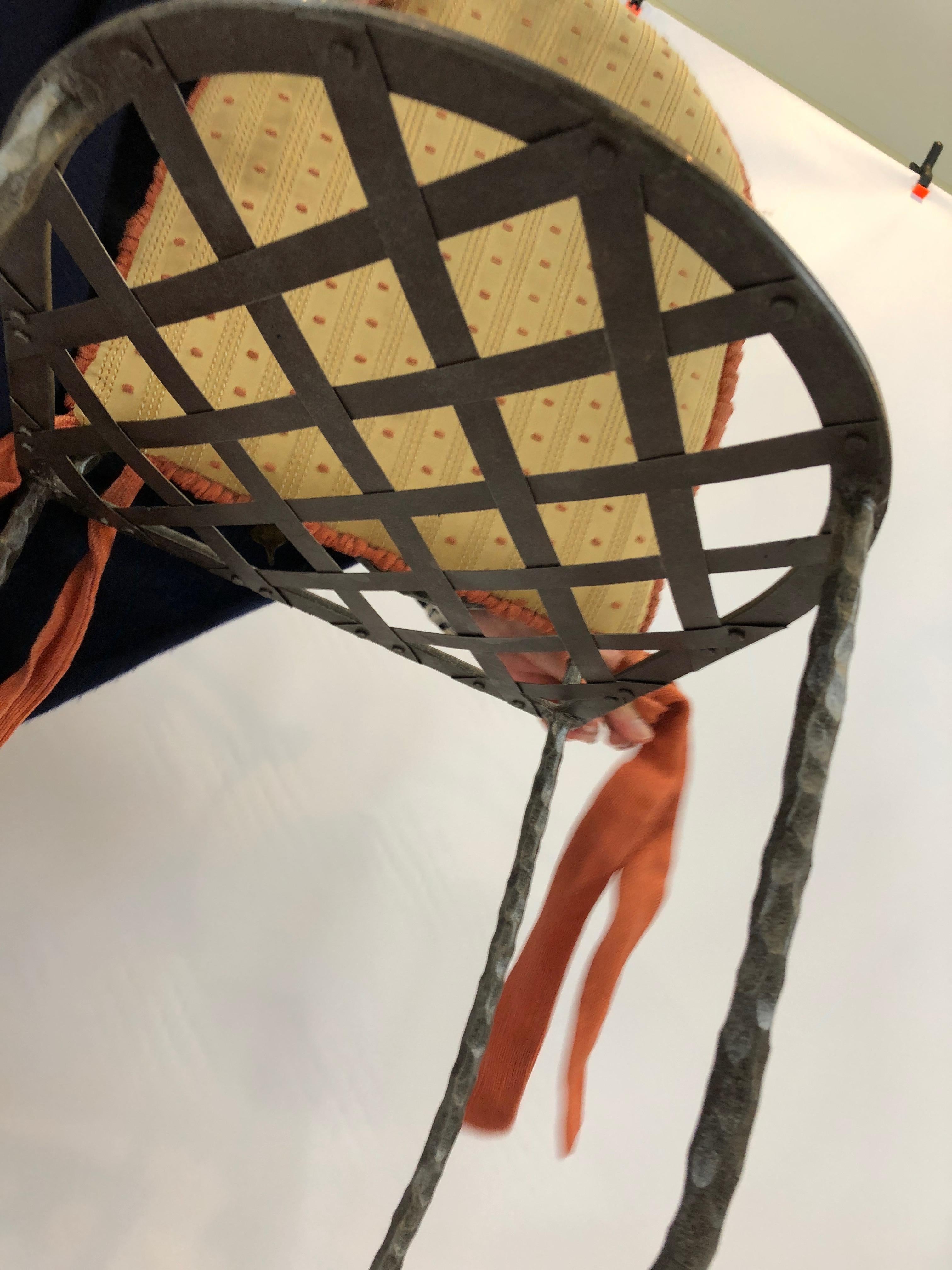 Set of 5 Whimsical Giacometti Style Hand Forged Iron Counter Stools 7