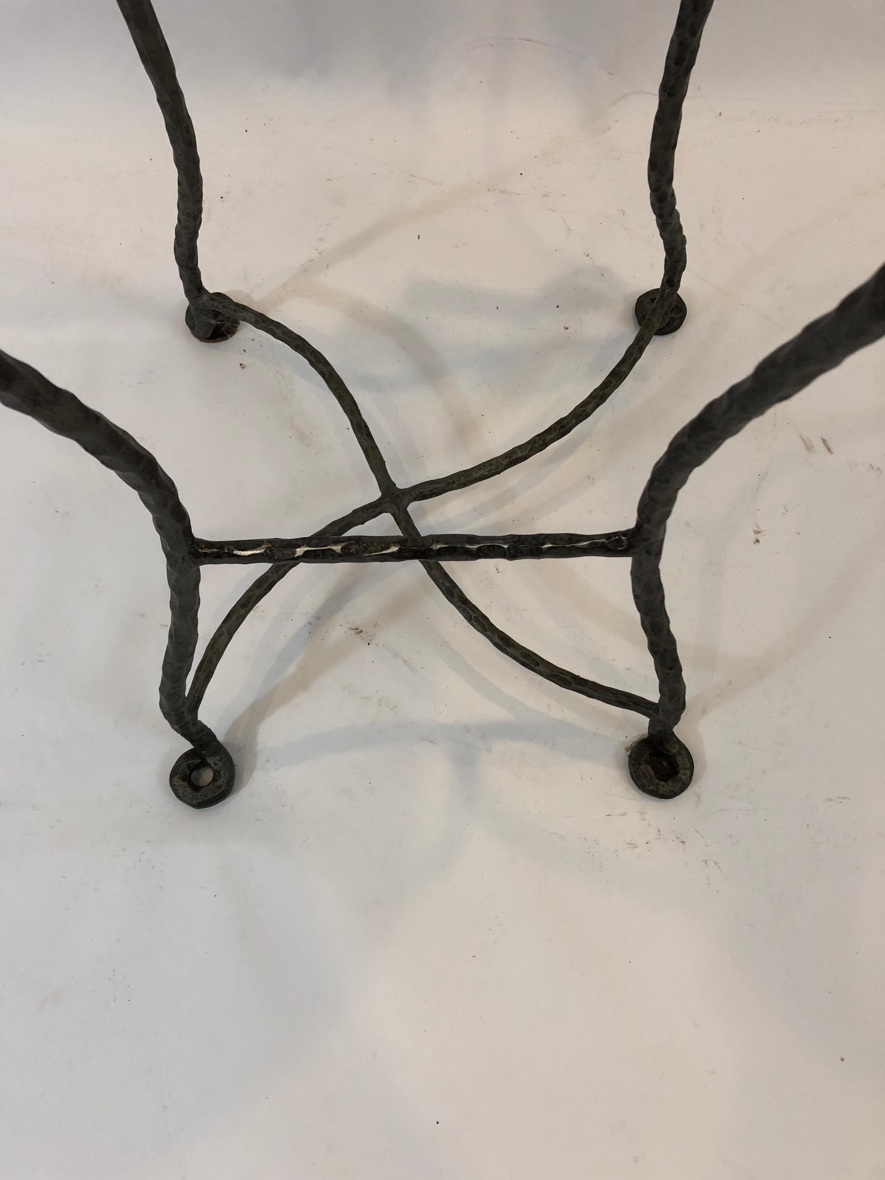 Set of 5 Whimsical Giacometti Style Hand Forged Iron Counter Stools 3