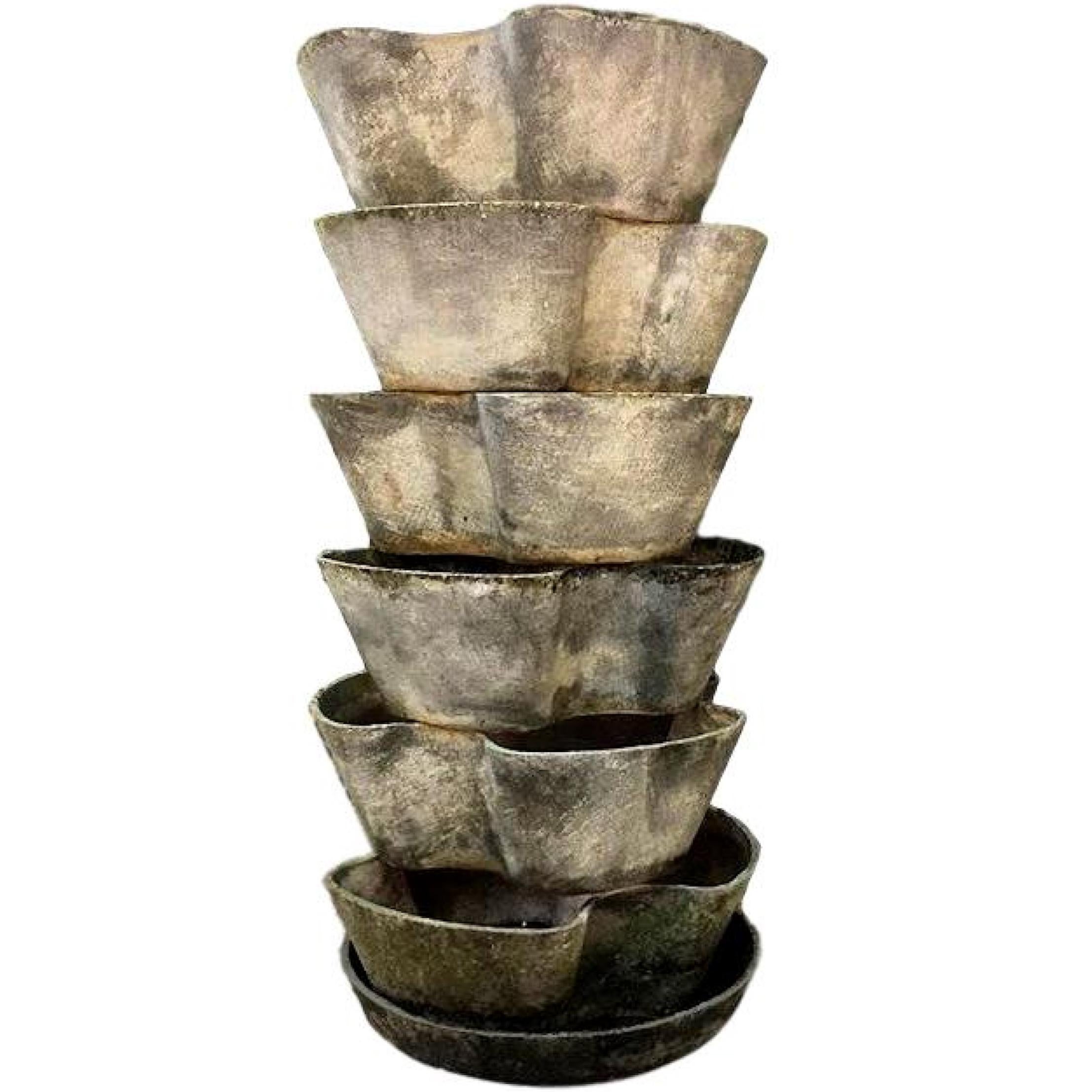 Very rare set of Willy Guhl sculptural flower planters made of cement. Great sculptural objects. Hollow and open on both ends. Perfect for placing in soil and arranging plants/flowers inside. Excellent vintage condition with different patinas. 3