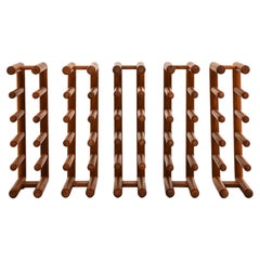 Set di 5 portabottiglie da vino in teak, anni '50
