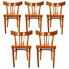 Set of 5 Wooden Dining Chairs Made by KOK