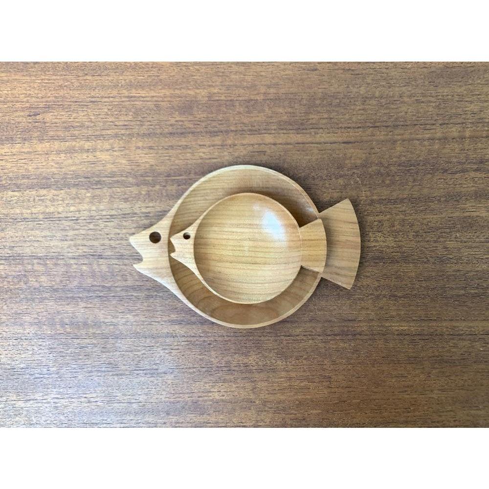 Legno Set di 5 ciotole in legno a forma di pesce, anni '60 in vendita