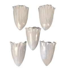 Set of 5 "Zanfirico" Sconces by Fulvio Bianconi for Venini