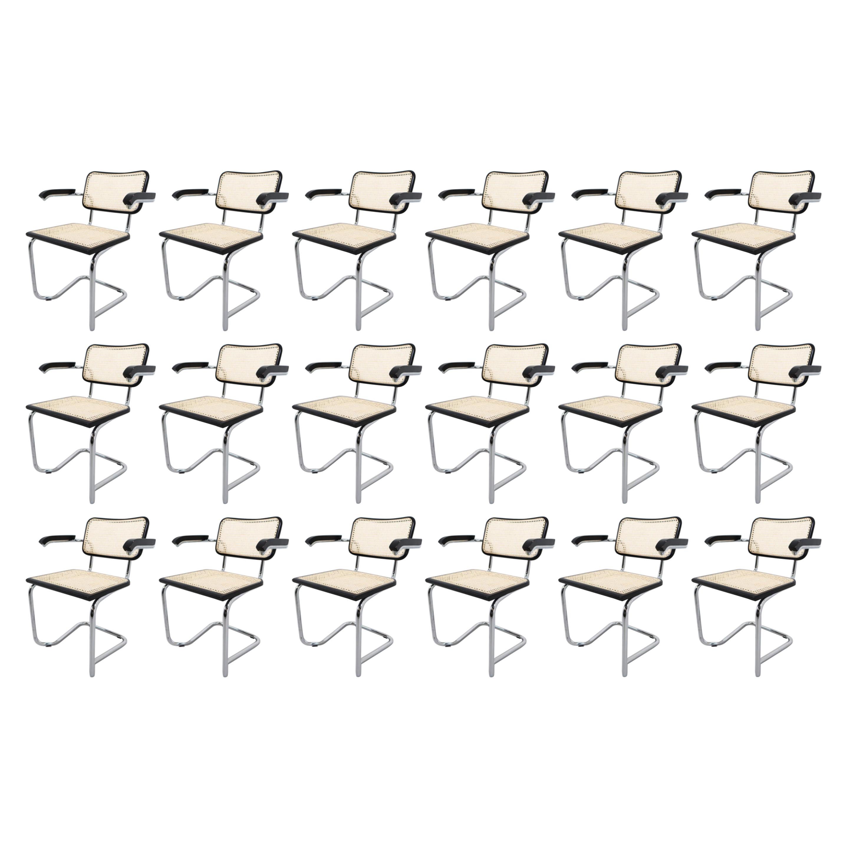 Set of 50 Marcel Breuer Bauhaus "Cesca" Armchairs, Manufactured in Italy