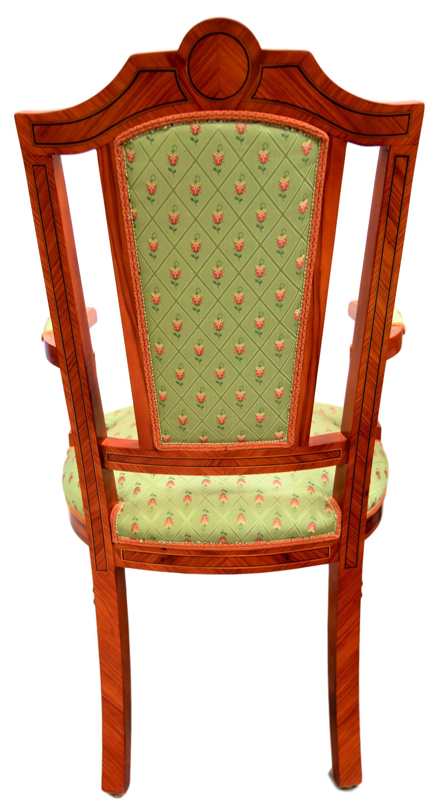 20th Century Set of 50 MiceVersailles Upholstered Rosewood Inlaid Gilt Bronze Dinner Chairs