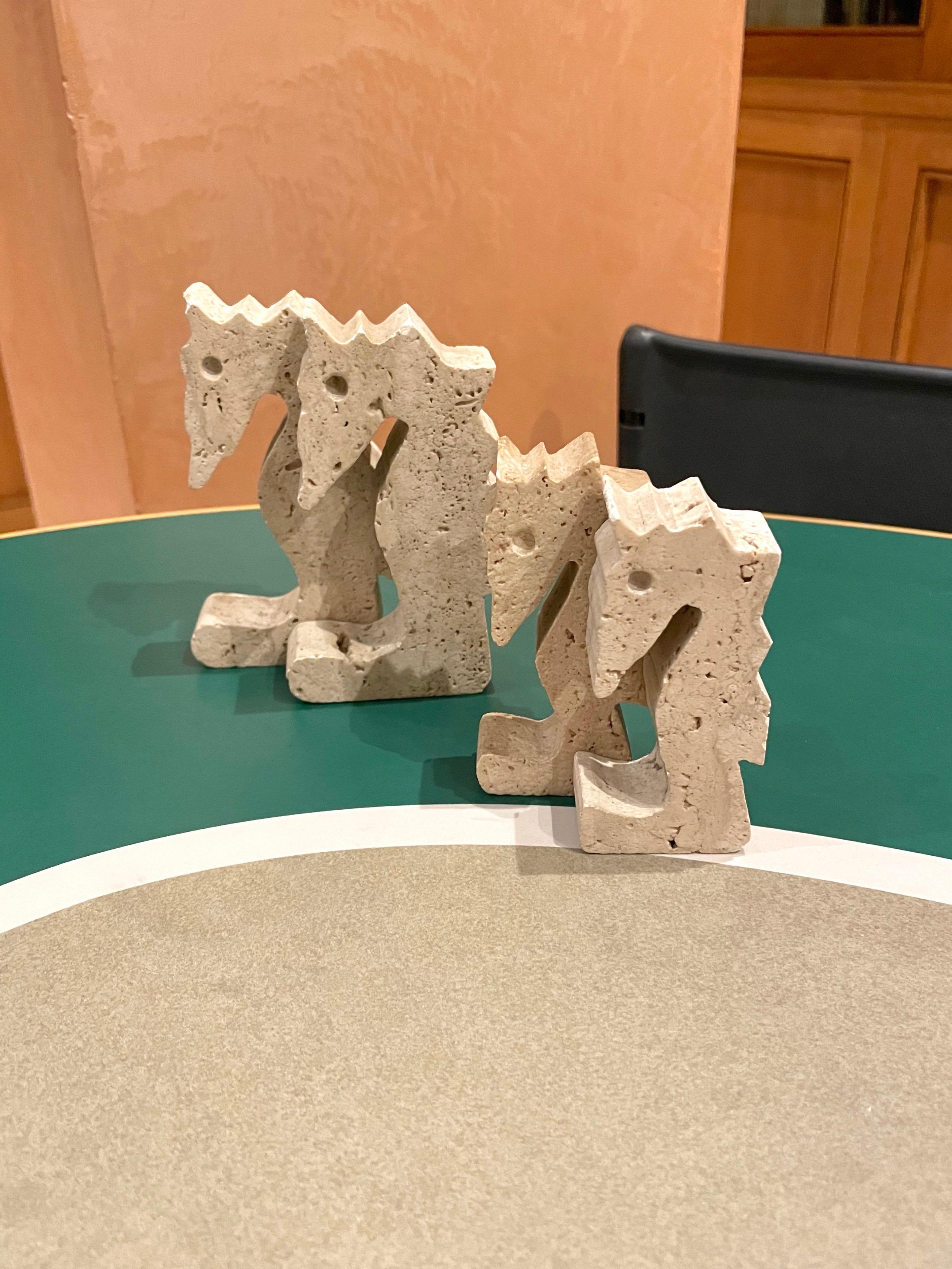 Set of 52 Animal Sculpture in Travertine Fratelli Mannelli, Italy 1970s For Sale 1