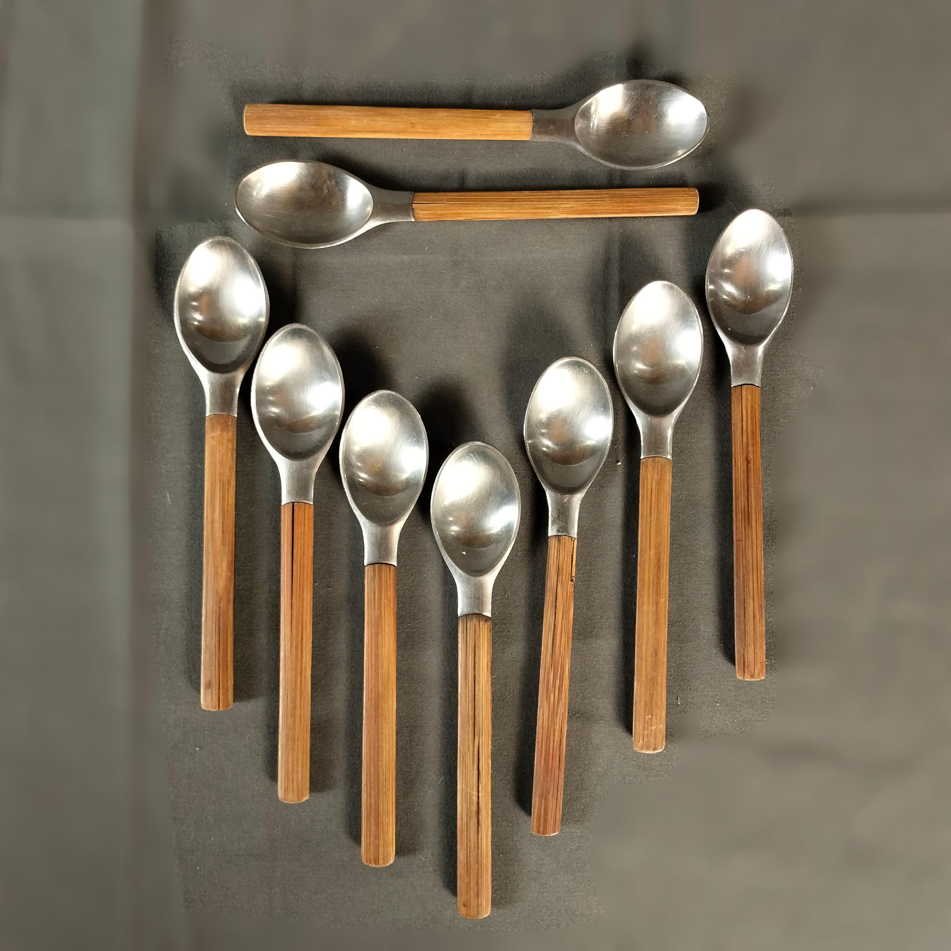 Juego de 53 cubiertos Toke de bambú y acero inoxidable para 8 en venta 8