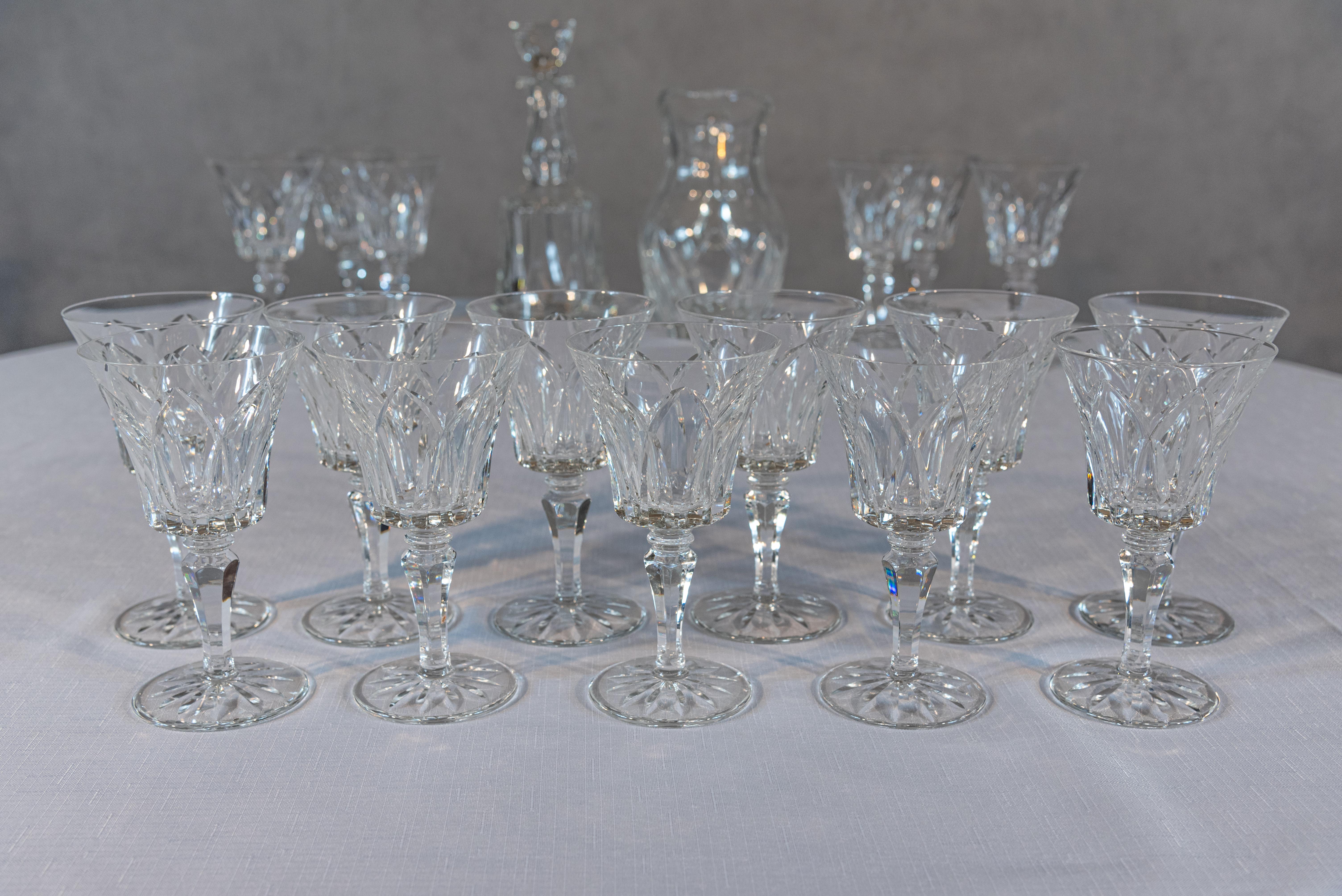 Hand-Crafted Set Of 55 Saint Louis Crystal For Sale