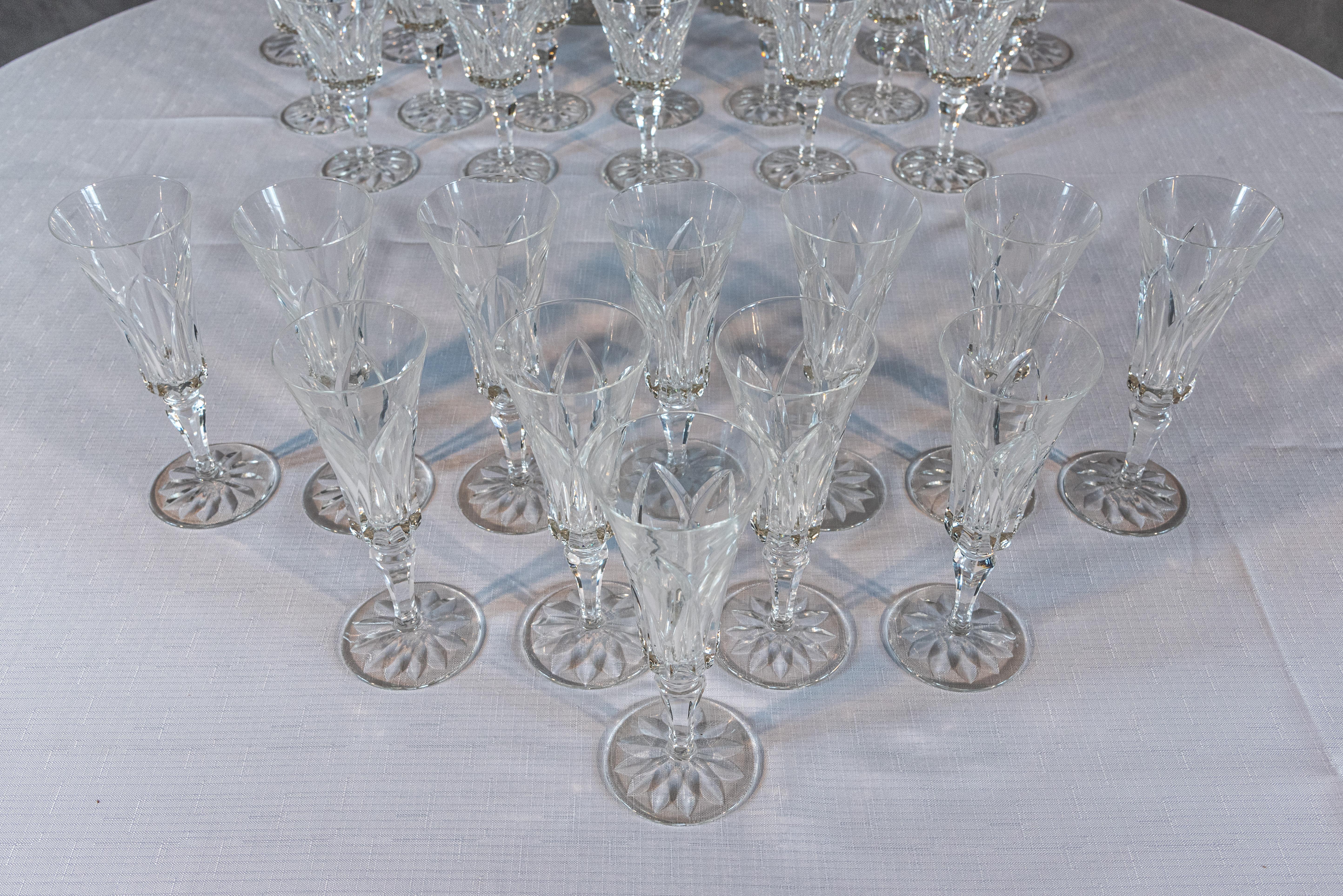 Set Of 55 Saint Louis Crystal In Good Condition For Sale In San Antonio, TX