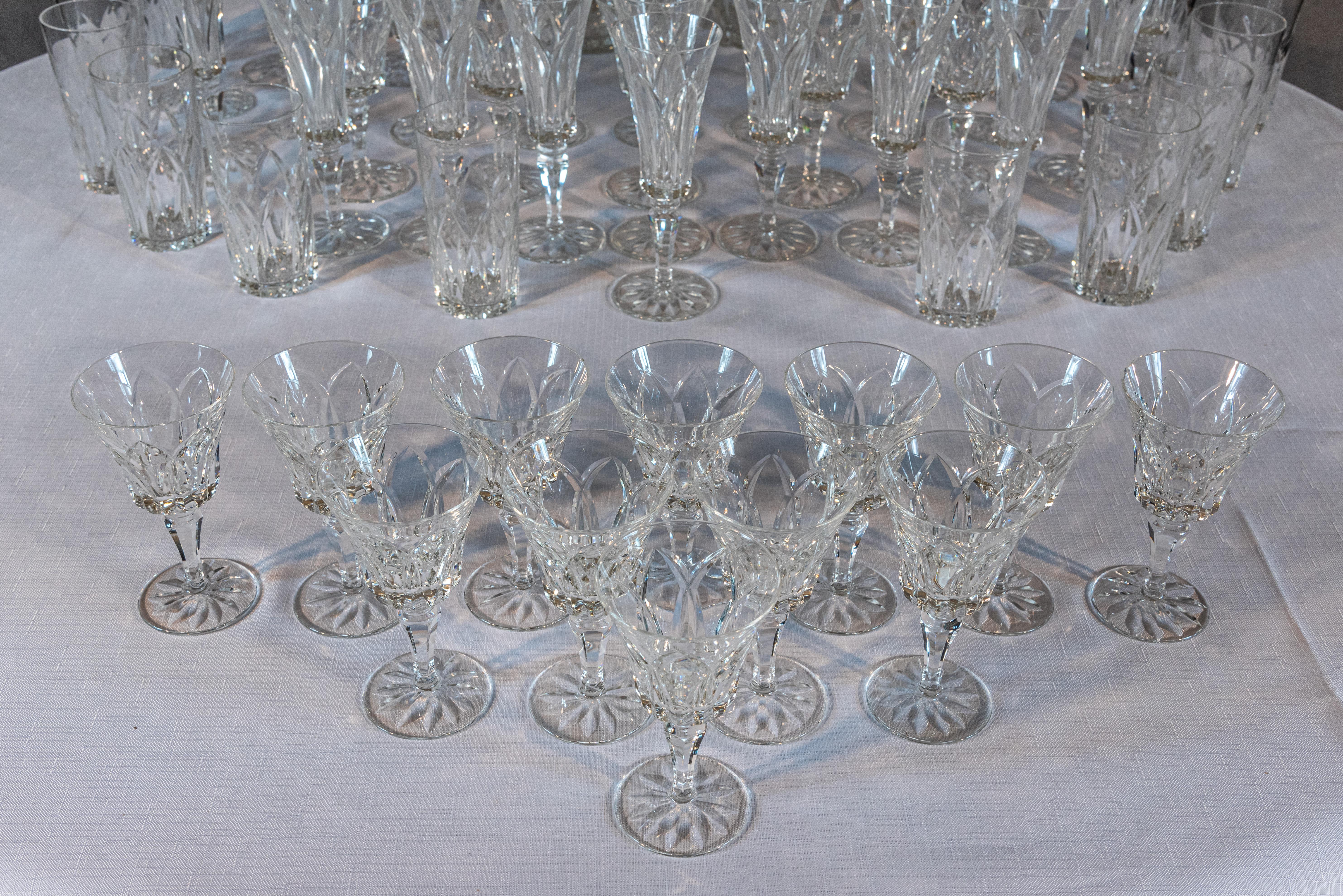 20th Century Set Of 55 Saint Louis Crystal For Sale