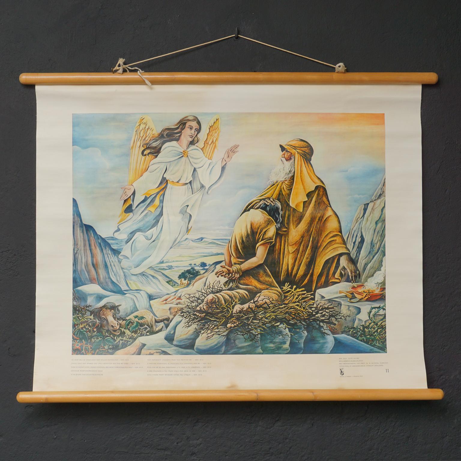 Ensemble de 57 affiches bibliques de l'école de dimanche Bellarminus dans des pouces de toile, 1950 en vente 7