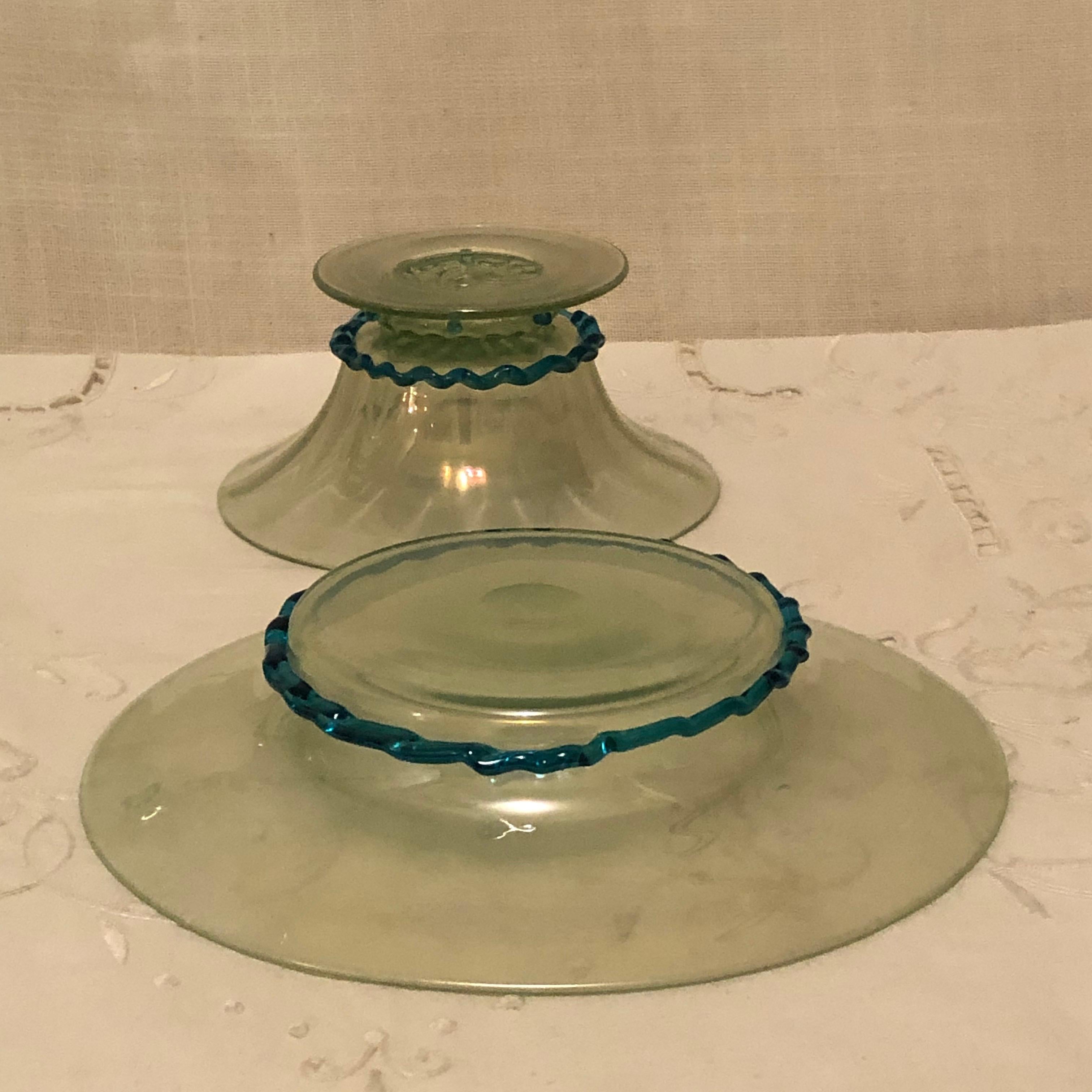 Early 20th Century Set of 58 Pieces of Opalescent Salviati Venetian Stemwar For Sale